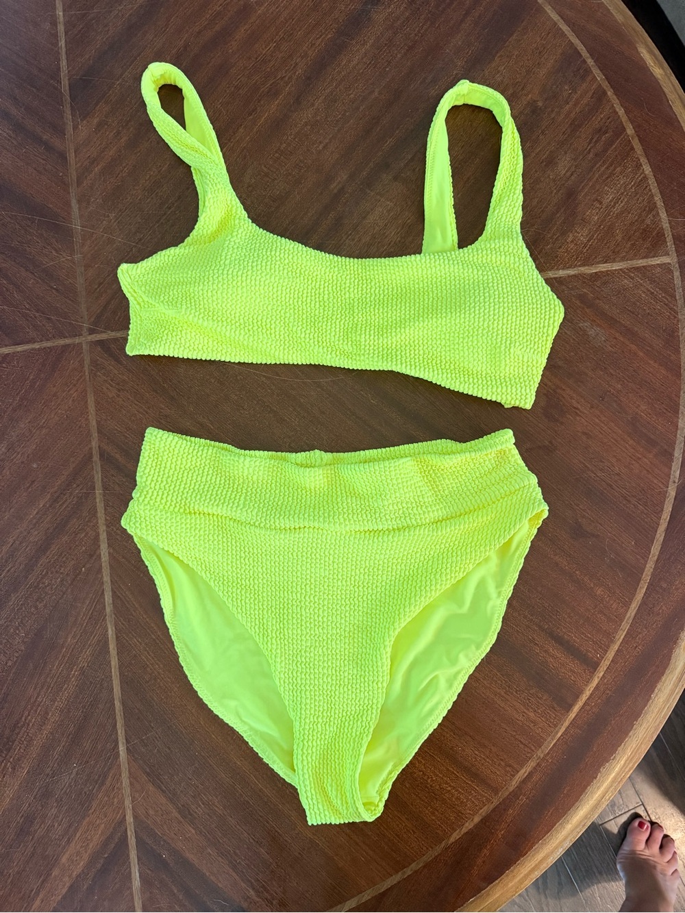 Buddy Love Neon Yellow Textured Bikini Set